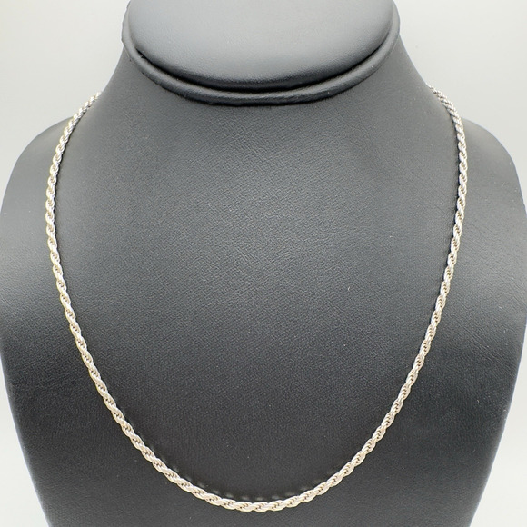 Unbranded Jewelry - Sterling Silver Rope Chain Necklace 2mm 18" Italy